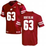 Men's Wisconsin Badgers NCAA #63 Tanor Bortolini Red Authentic Under Armour Stitched College Football Jersey LX31F68XU